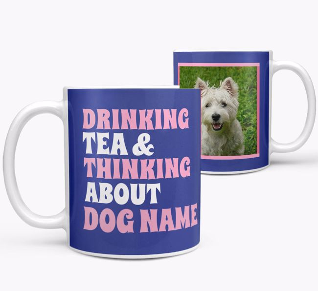 'Drinking Tea...' - Personalised {breedFullName} Photo Upload Mug